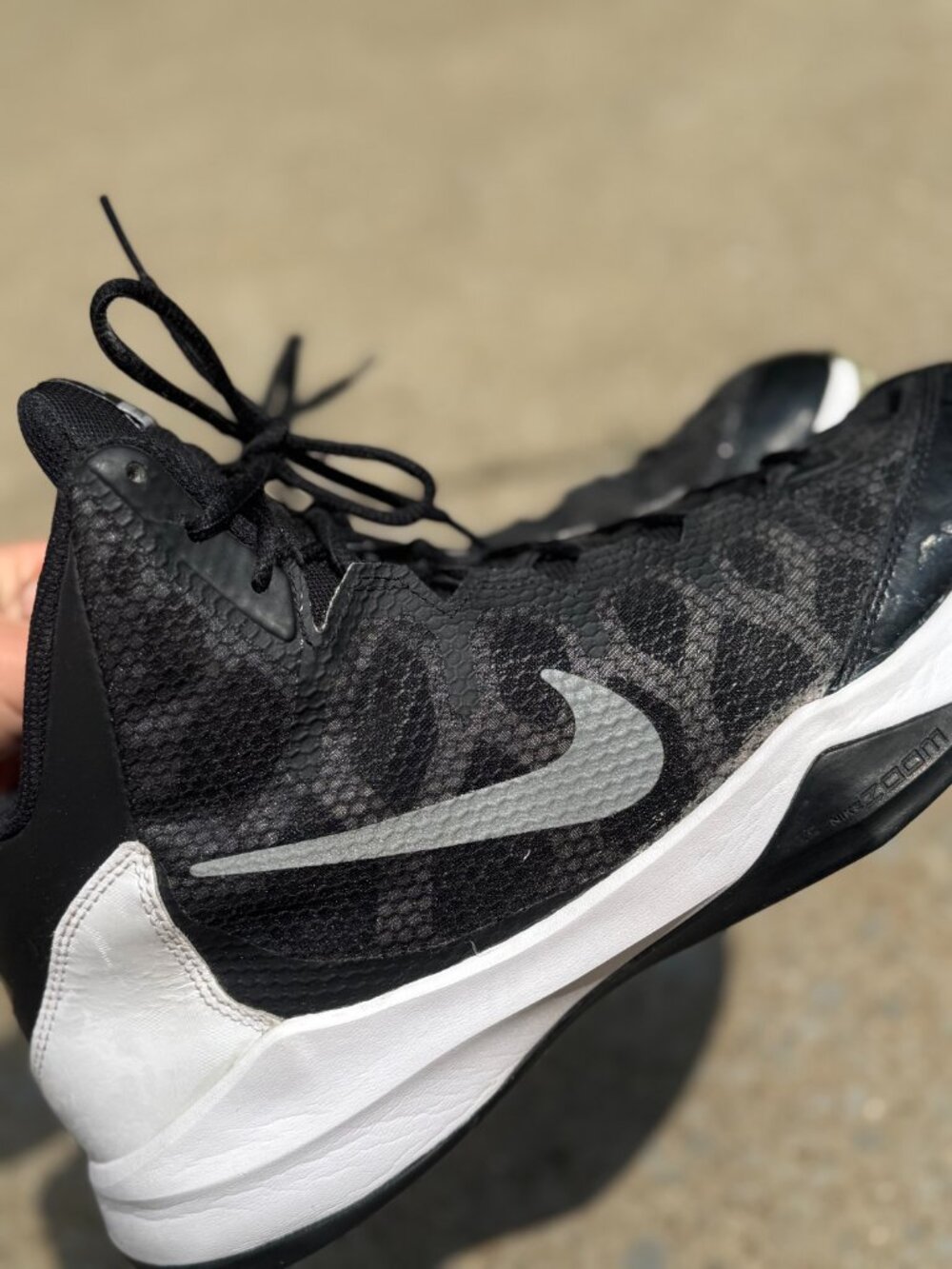 Nike Zoom Without A Doubt Mid Men 11 Y2K Hoop Streetwear Black White 4013 - Picture 6 of 9